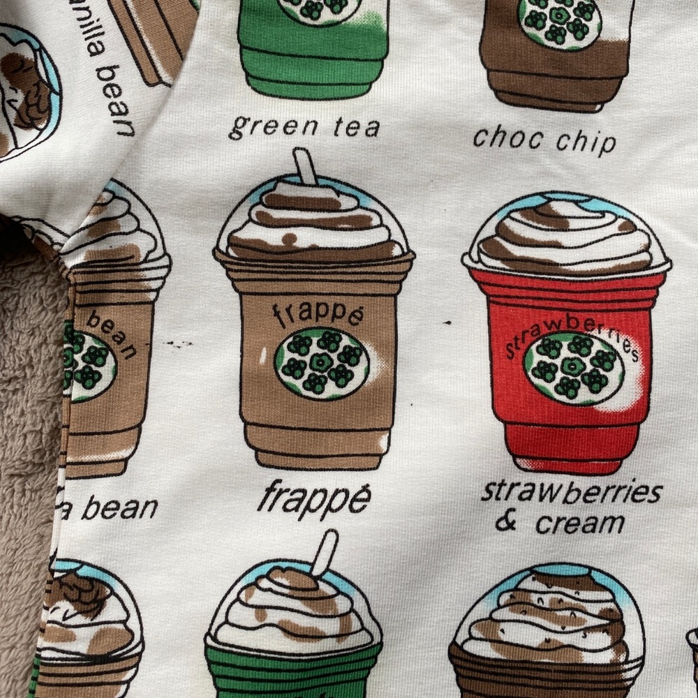 🆕FRAPPUCCINO INFANT KIDS BABY FOOTIE GIFT ONESIE SLEEPIES ROMPER PAJAMAS - Picture 6 of 7
